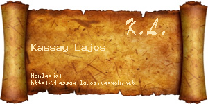 Kassay Lajos névjegykártya