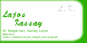 lajos kassay business card